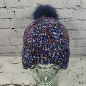 Loft‎ Womens Pom Pom Beanie Hat Cap Multicolor